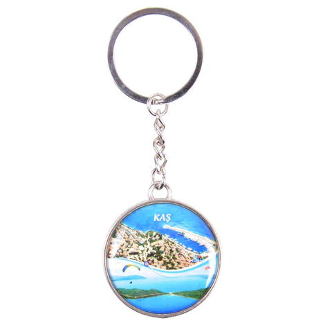 Kas Themed Metal Round Keychain 40x100 mm - 3