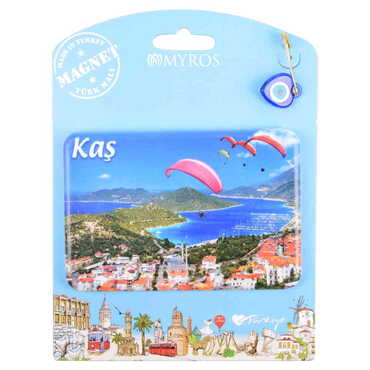 Kas Themed Plastic Base UV Printed Custom Backing Carded Fridge Magnet - 3