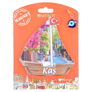 Kas Themed Plastic Base UV Printed Custom Backing Carded Fridge Magnet - 17