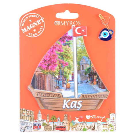 Kas Themed Plastic Base UV Printed Custom Backing Carded Fridge Magnet - 17