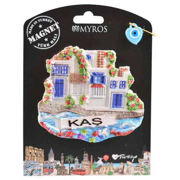 Kas Themed Polyester Backing Carded Stoned And Nacrous Fridge Magnet - 15