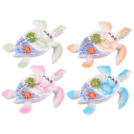 Kas Themed Polyester Turtle Shape Nacrous and Crystal Detailed Ashtray Small Size - 2