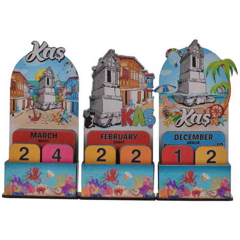 Kas Themed Wooden Table Calendar - 3