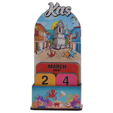 Kas Themed Wooden Table Calendar - 4