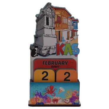 Kas Themed Wooden Table Calendar - 5