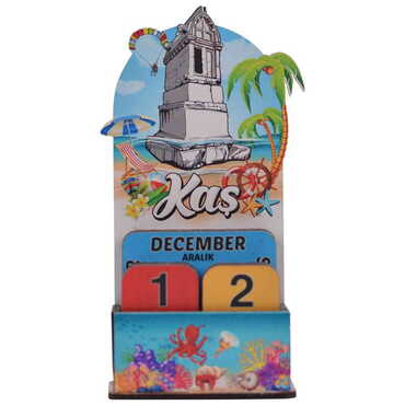 Kas Themed Wooden Table Calendar - 6