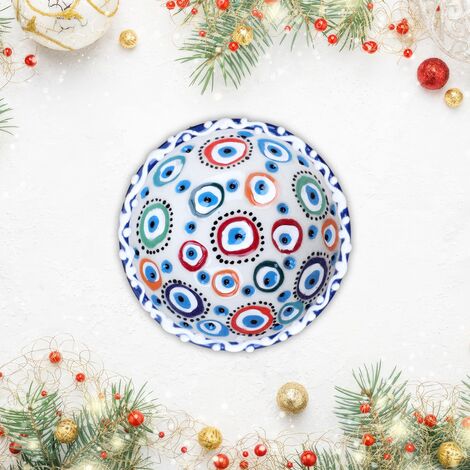 Wholesale 8 Cm Evil Eye Embossed Bowl - 8