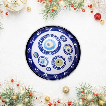 Wholesale 8 Cm Evil Eye Special Embossing Bowl - 2