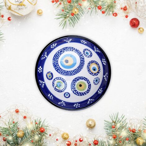 Wholesale 8 Cm Evil Eye Special Embossing Bowl - 2