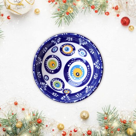 Wholesale 8 Cm Evil Eye Special Embossing Bowl - 3