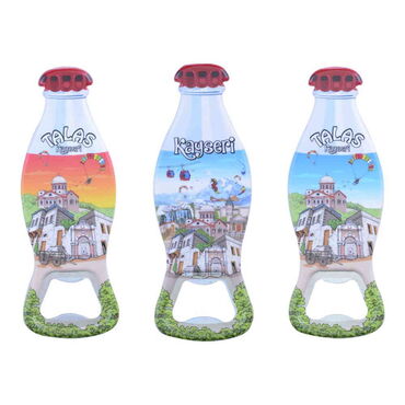 Kayseri Themed Customised Uv Printed Coca Cola Bottle Shape Plastic Base Bottle Opener 42x120 mm - 2