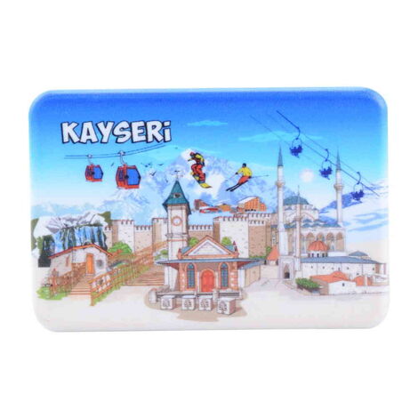 Kayseri Themed Customised UV Printed Plastic Base Rectangle Fridge Magnet 80x50 mm - 3