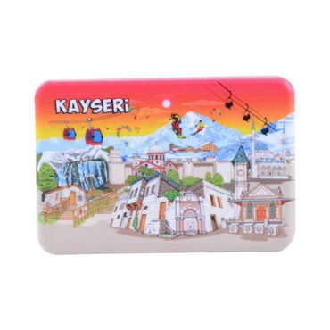 Kayseri Themed Customised UV Printed Plastic Base Rectangle Fridge Magnet 80x50 mm - 5