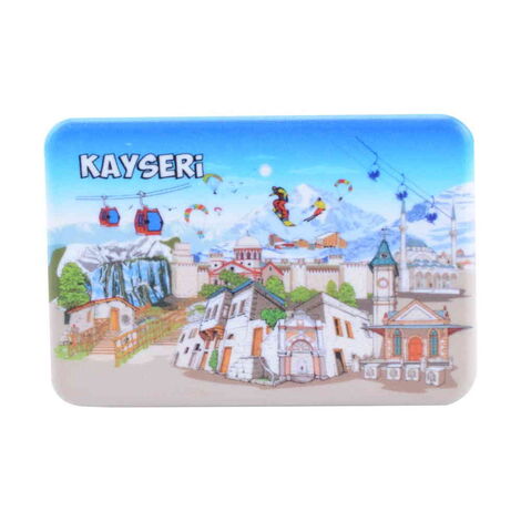 Kayseri Themed Customised UV Printed Plastic Base Rectangle Fridge Magnet 80x50 mm - 6