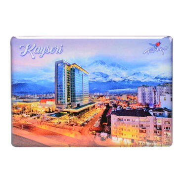 Kayseri Themed Epoxy Dome Rectangle Souvenir Fridge Magnet 80x55 cm - 11