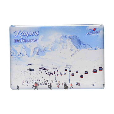 Kayseri Themed Epoxy Dome Rectangle Souvenir Fridge Magnet 80x55 cm - 27