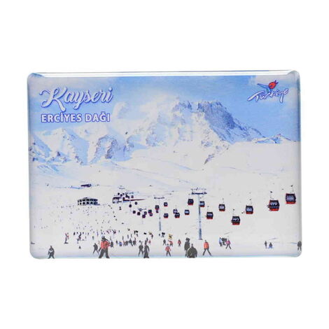 Kayseri Themed Epoxy Dome Rectangle Souvenir Fridge Magnet 80x55 cm - 27