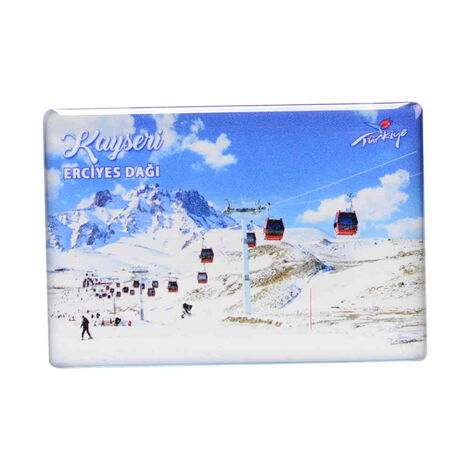 Kayseri Themed Epoxy Dome Rectangle Souvenir Fridge Magnet 80x55 cm - 28