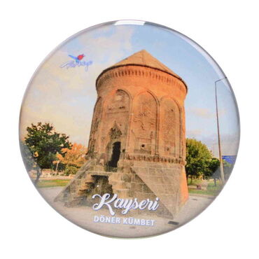 Kayseri Themed Epoxy Dome Round Souvenir Fridge Magnet 67 mm - 3