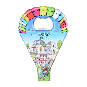 Kayseri Themed Parachute Shaped Metal Magnetic Opener 113x75 mm - 3