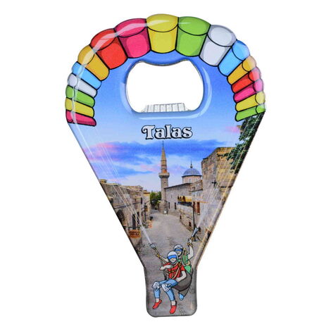 Kayseri Themed Parachute Shaped Metal Magnetic Opener 113x75 mm - 4