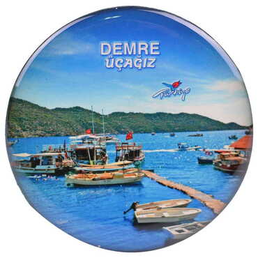 Toptan Kekova Temalı Myros Yuvarlak Magnet 67 mm - 4