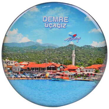 Toptan Kekova Temalı Myros Yuvarlak Magnet 67 mm - 5