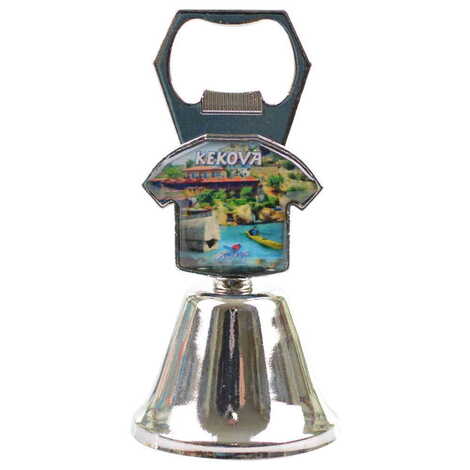 Kekova Themed Collectible Souvenir Double Face Metal Bell With Opener 44x94 mm - 3