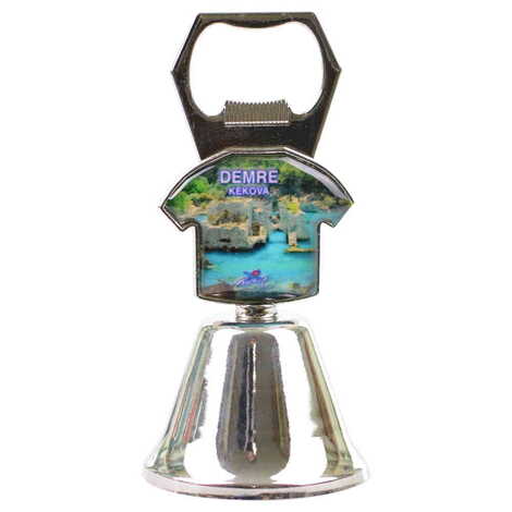 Kekova Themed Collectible Souvenir Double Face Metal Bell With Opener 44x94 mm - 4