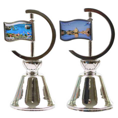 Kekova Themed Collectible Souvenir Double Face Metal Spinner Flag Bell 44x96 mm - 2