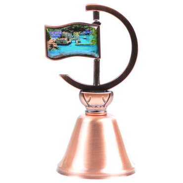 Kekova Themed Collectible Souvenir Double Face Metal Spinner Flag Bell - Bronze Color - 3