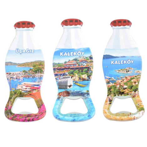 Kekova Themed Customised Uv Printed Coca Cola Bottle Shape Plastic Base Bottle Opener 42x120 mm - 3