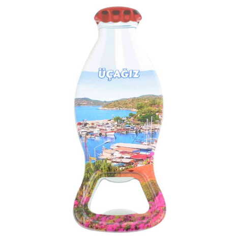 Kekova Themed Customised Uv Printed Coca Cola Bottle Shape Plastic Base Bottle Opener 42x120 mm - 6