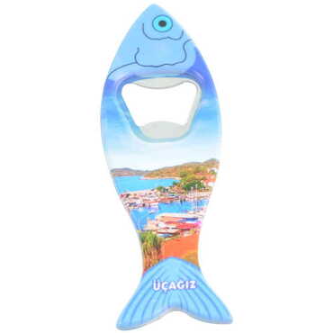 Kekova Themed Customised UV Printed Fish Shape Printed Plastic Base Bottle Opener 42x130 mm - 5