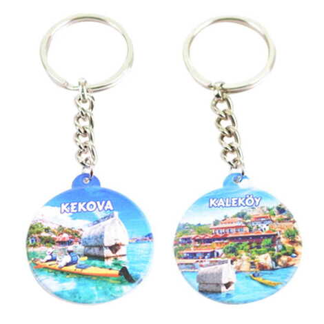 Kekova Themed Customised UV Printed Plastic Base Square Keyring 38x100 mm - 2