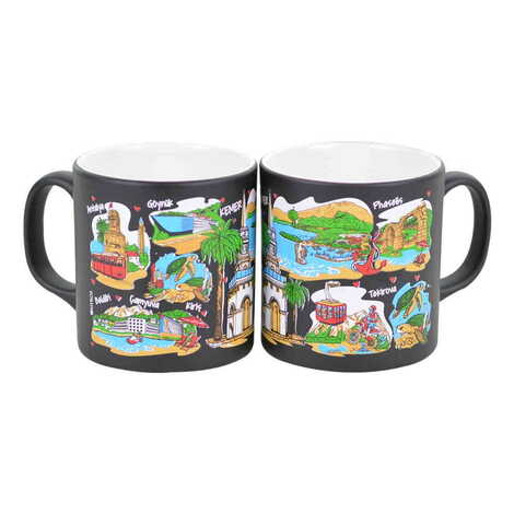 Kemer Region Themed Customised Serigraphy Printed Ceramic Mug 82x90 mm - 8