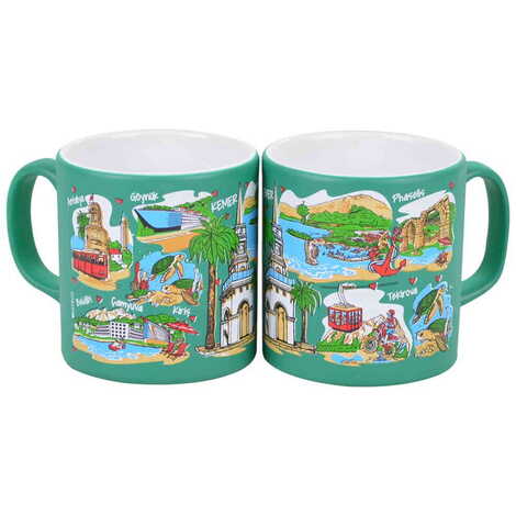 Kemer Region Themed Customised Serigraphy Printed Ceramic Mug 82x90 mm - 10