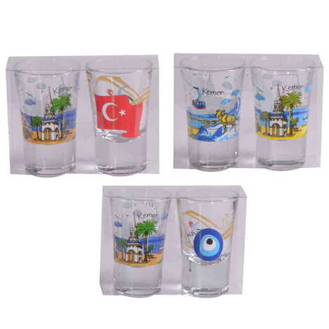 Toptan Kemer Temalı Shot Bardak 2 Li̇ - 2