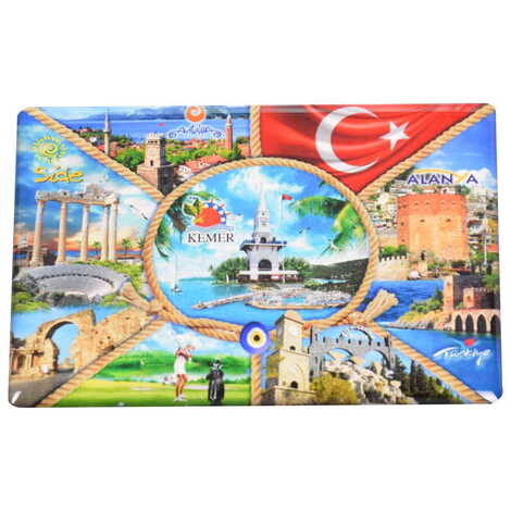 Toptan Kemer Temalı Myros Dikdörtgen Magnet 80x55 mm - 26