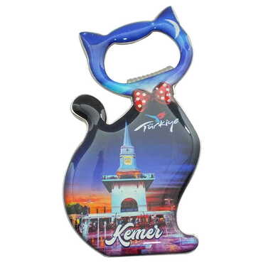 Toptan Kemer Temalı Myros Metal Kedi Açacak Magnet 97x48 mm - 5