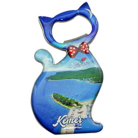 Toptan Kemer Temalı Myros Metal Kedi Açacak Magnet 97x48 mm - 9