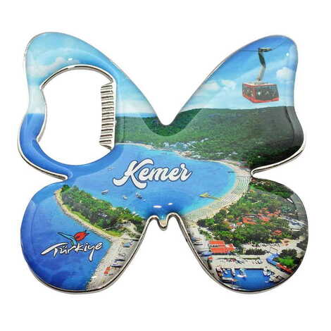 Toptan Kemer Temalı Myros Metal Kelebek Açacak Magnet 70x70 mm - 6