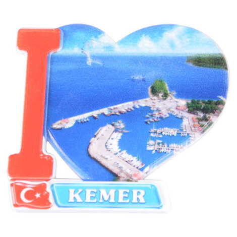 Toptan Kemer Temalı Uv Baskılı Kalp Şekilli Magnet 86x62 mm - 7