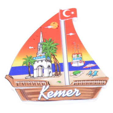 Toptan Kemer Temalı Uv Baskılı Yelken Şekilli Magnet 77x80 mm - 4