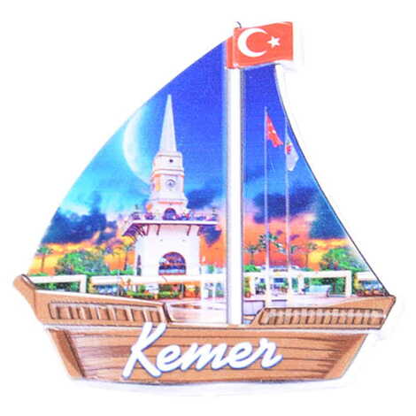 Toptan Kemer Temalı Uv Baskılı Yelken Şekilli Magnet 77x80 mm - 5