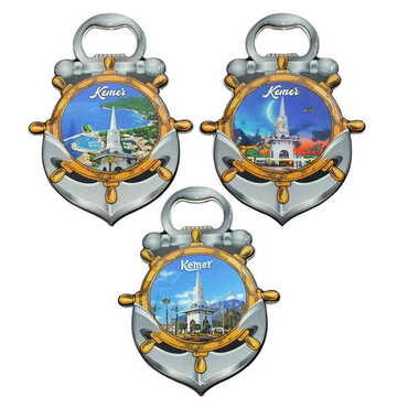 Kemer Themed Anchor Shaped Metal Magnetic Bottle Opener 105x72 mm - 3