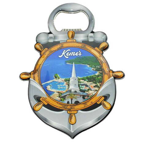 Kemer Themed Anchor Shaped Metal Magnetic Bottle Opener 105x72 mm - 4