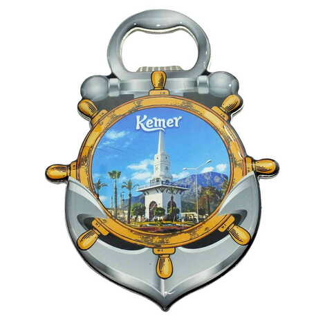 Kemer Themed Anchor Shaped Metal Magnetic Bottle Opener 105x72 mm - 5