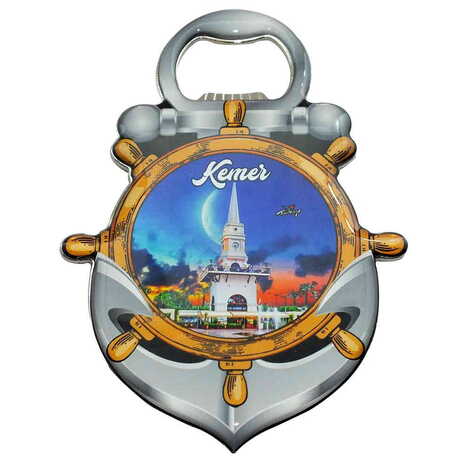 Kemer Themed Anchor Shaped Metal Magnetic Bottle Opener 105x72 mm - 6