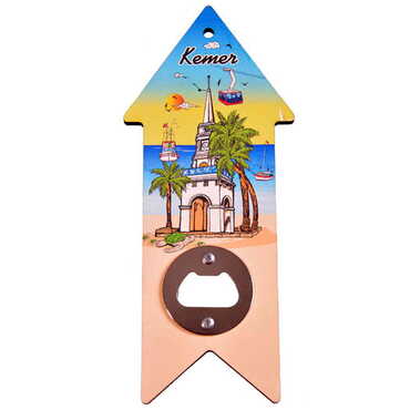 Kemer Themed Arrow Shaped Printed MDF Wooden Bottle Opener 193x82 mm - 4